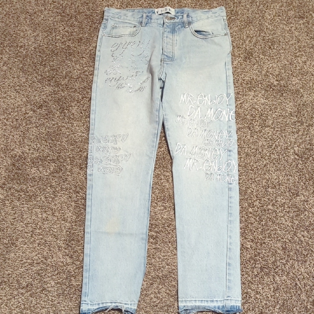 Mr. Enjoy Da Money Embroidered Jeans